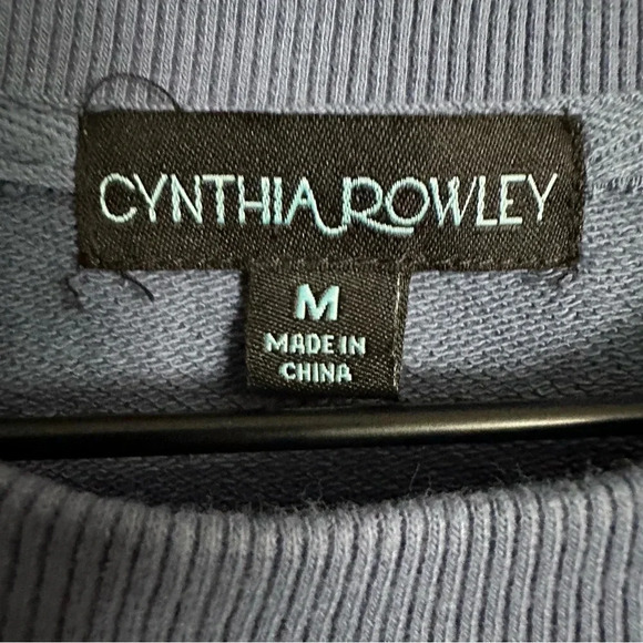 Cynthia Rowley Cotton Blend Sweater. Powder Blue. Medium - Picture 4 of 6